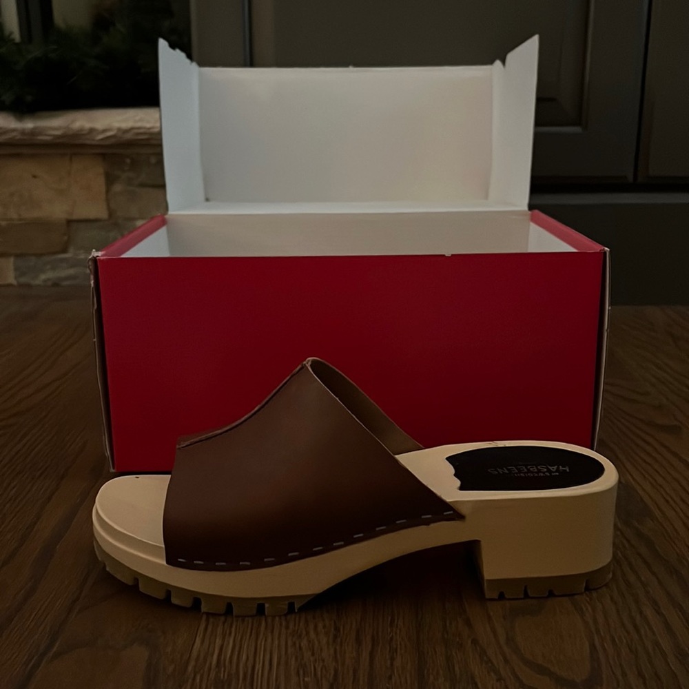 Swedish Hasbeens Ann Low Sandals size 39 brown